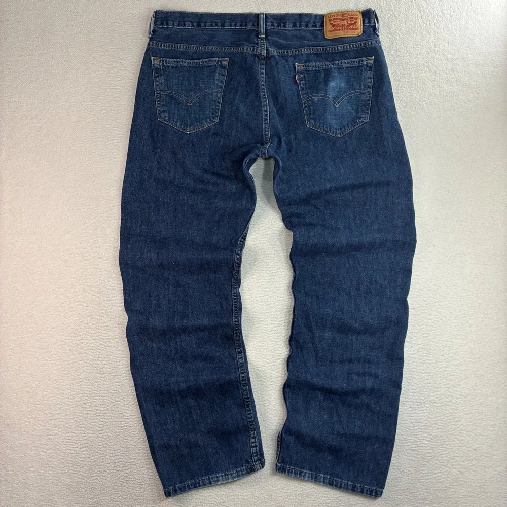 Levis‎ 569 Loose Straight Jeans Men 36x32 Blue Faded Skater Baggy Whiskered